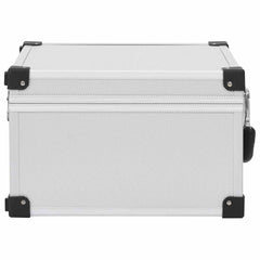 vidaXL CD Case for 40 CDs Aluminium ABS Silver 4