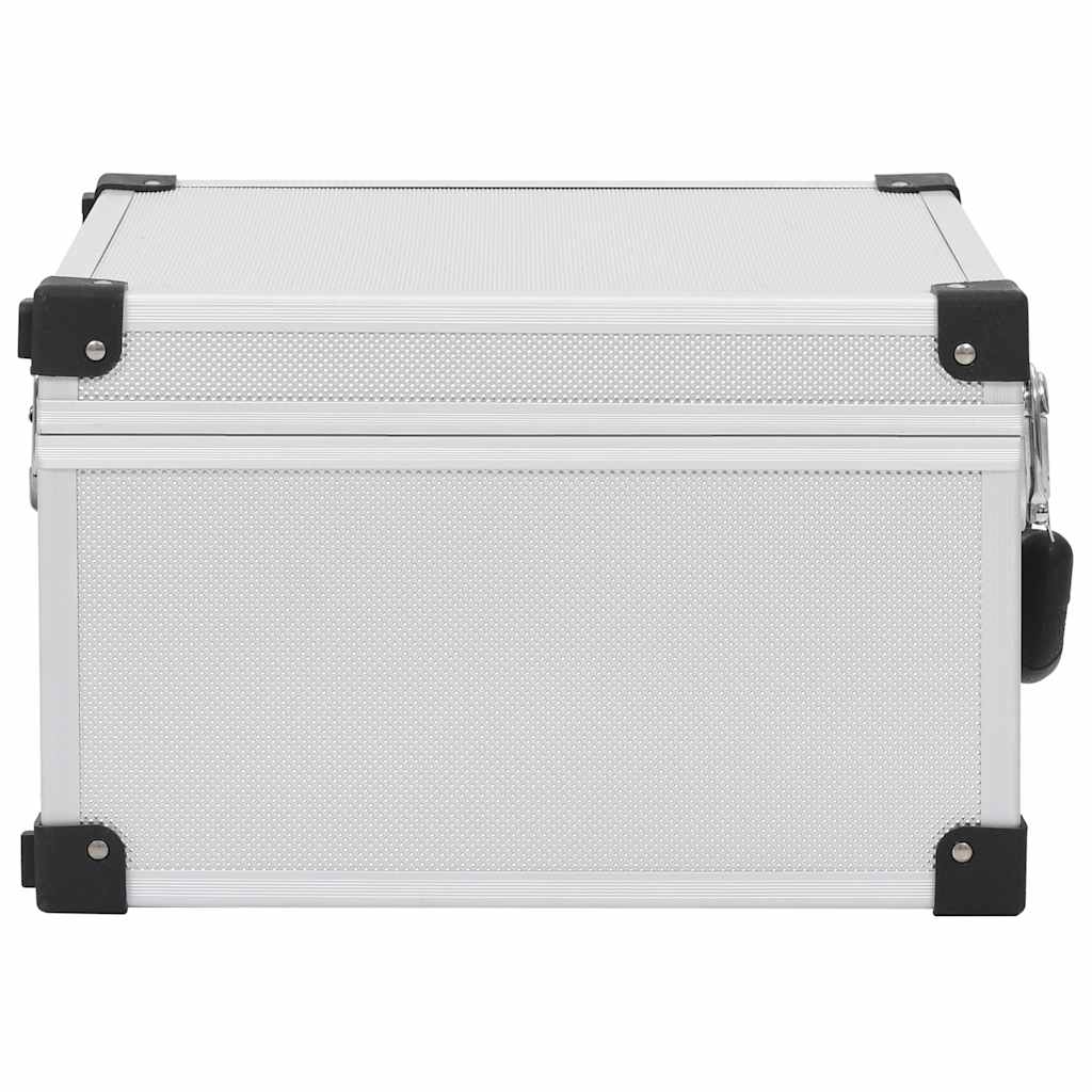 vidaXL CD Case for 40 CDs Aluminium ABS Silver 4