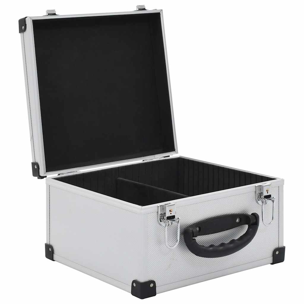 vidaXL CD Case for 40 CDs Aluminium ABS Silver 5