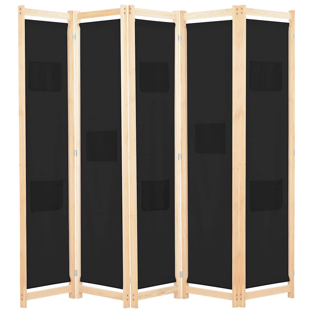 vidaXL 5-Panel Room Divider 200x170x4 cm Fabric