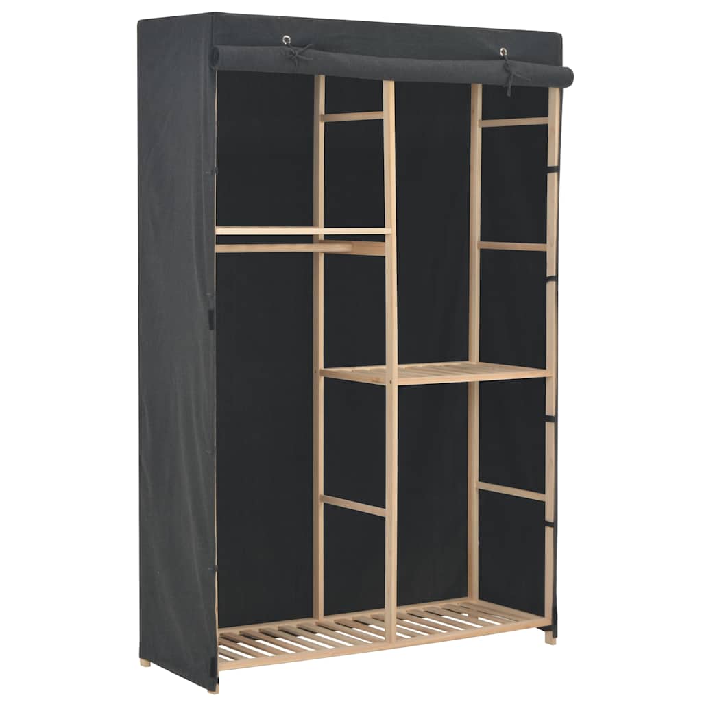 3-Tier Wardrobe 110x40x170 cm Fabric Grey