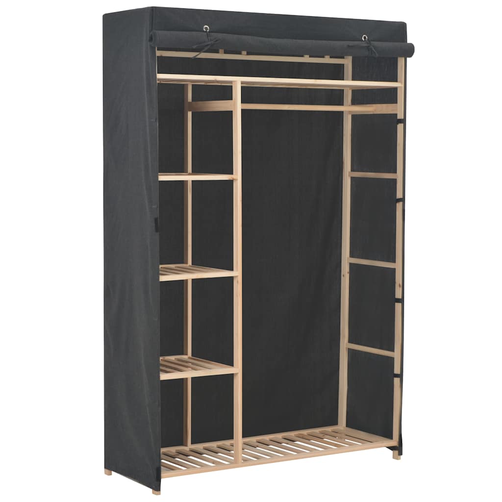 Wardrobe 110x40x170 cm Fabric Grey