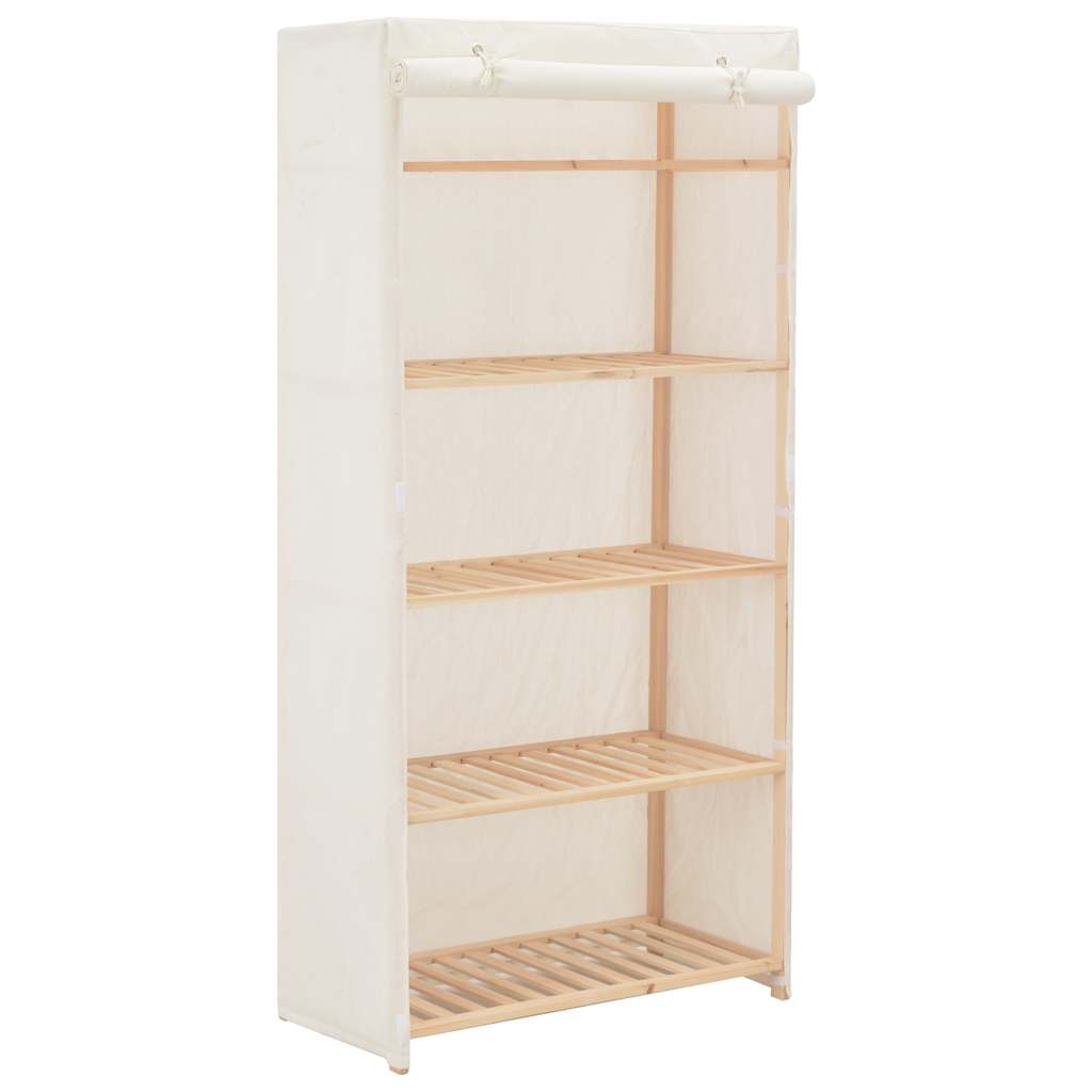 Wardrobe 79x40x170 cm Fabric White