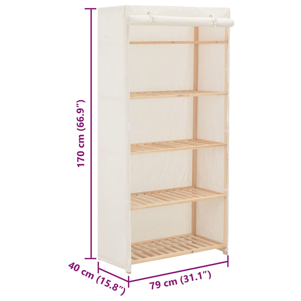 Wardrobe 79x40x170 cm Fabric White