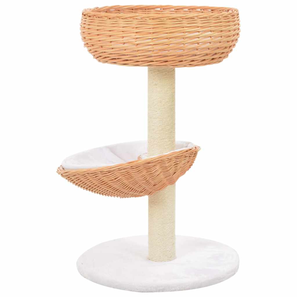 170723 vidaXL Cat Tree with Sisal Scratching Post Natural Willow Wood 2