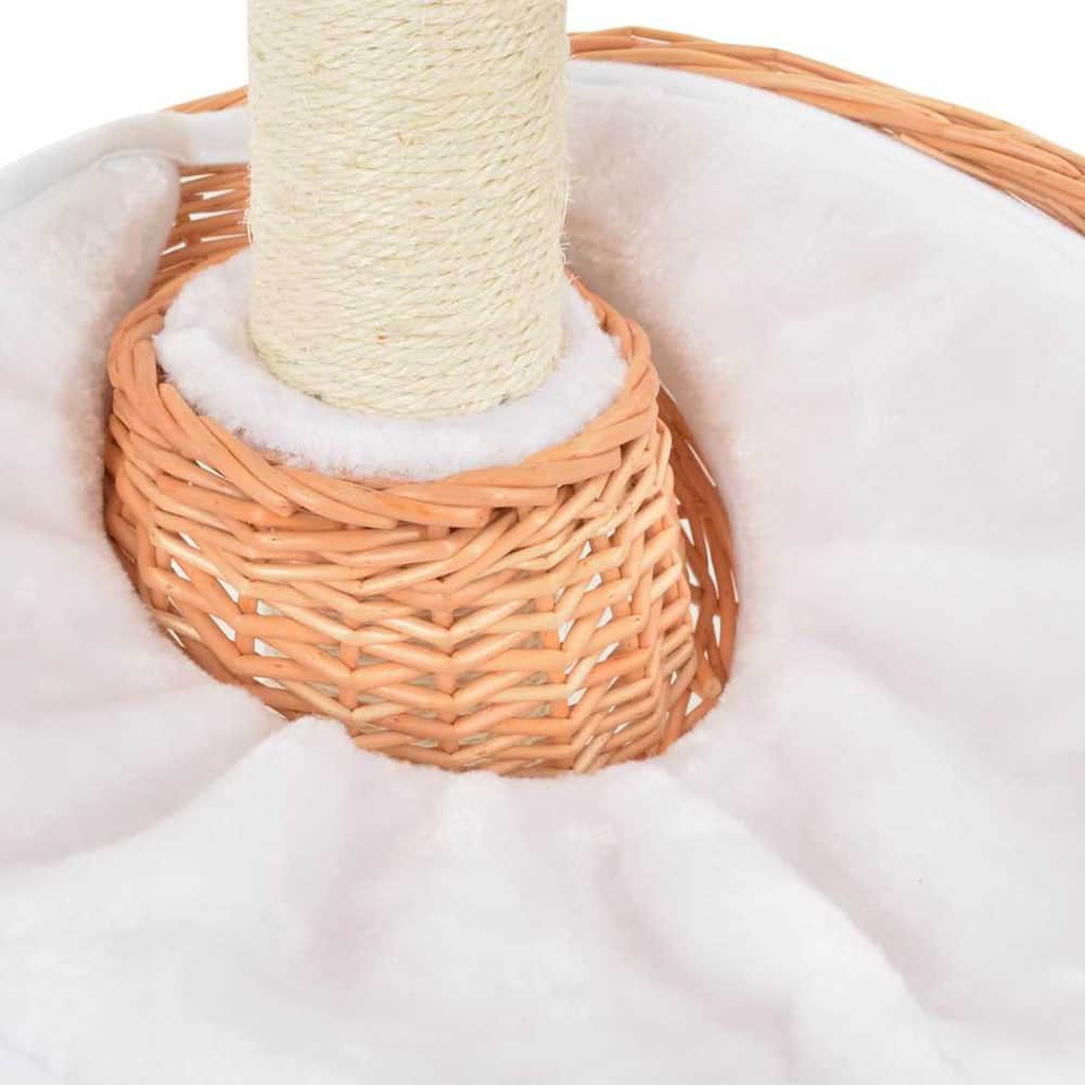 170723 vidaXL Cat Tree with Sisal Scratching Post Natural Willow Wood 4