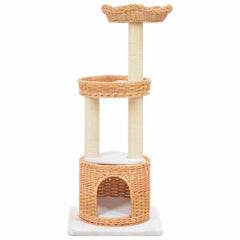170728 vidaXL Cat Tree with Sisal Scratching Post Natural Willow Wood 2