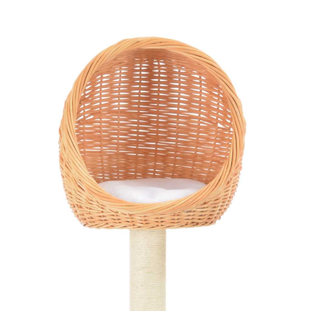170729 vidaXL Cat Tree with Sisal Scratching Post Natural Willow Wood 4