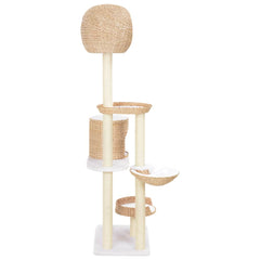 170734 vidaXL Cat Tree with Sisal Scratching Post Seagrass 2