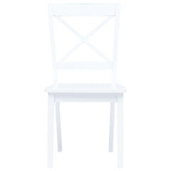 vidaXL Dining Chairs 2 pcs White Solid Rubber Wood 3