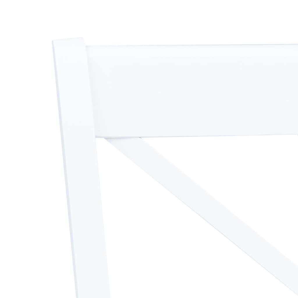 vidaXL Dining Chairs 2 pcs White Solid Rubber Wood 5