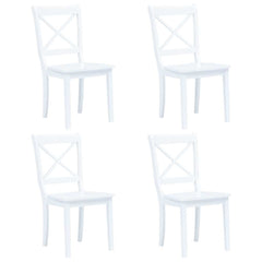 Dining Chairs Solid Rubber Wood in White