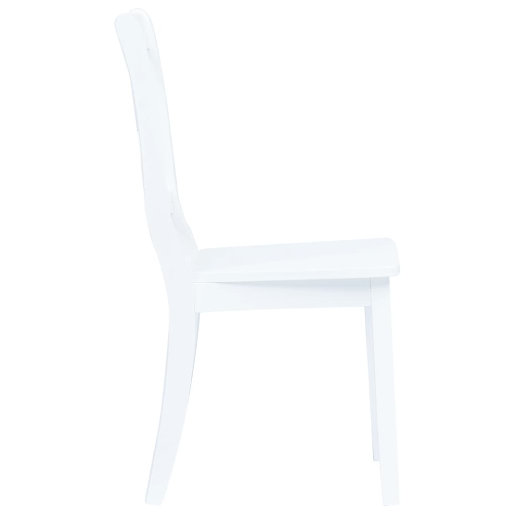 vidaXL Dining Chairs 4 pcs White Solid Rubber Wood 4