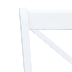 vidaXL Dining Chairs 2 pcs White and Light Wood Solid Rubber Wood 5