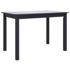 vidaXL Dining Table | Black | Solid rubber wood frame | 114x71x75 cm | Durable 2