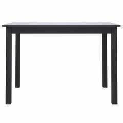 vidaXL Dining Table | Black | Solid rubber wood frame | 114x71x75 cm | Durable 3