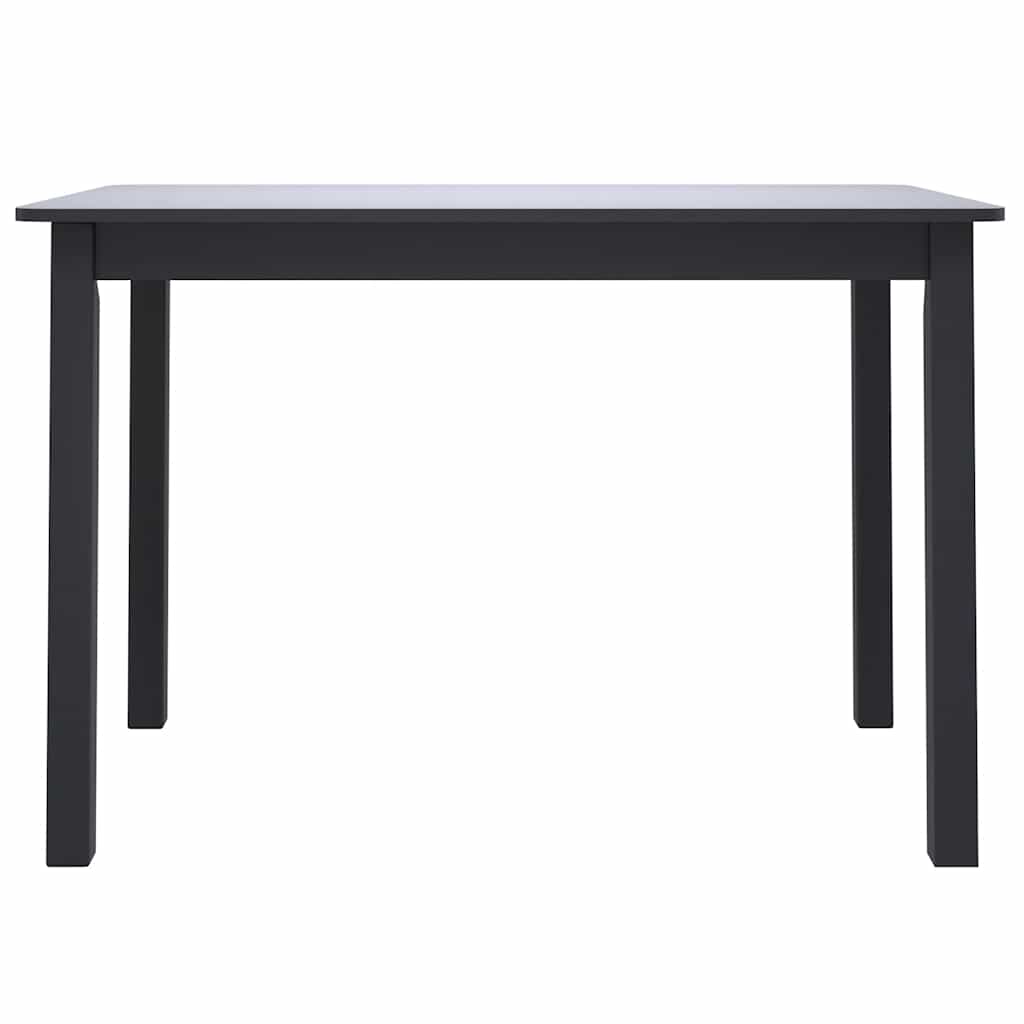 vidaXL Dining Table | Black | Solid rubber wood frame | 114x71x75 cm | Durable 3