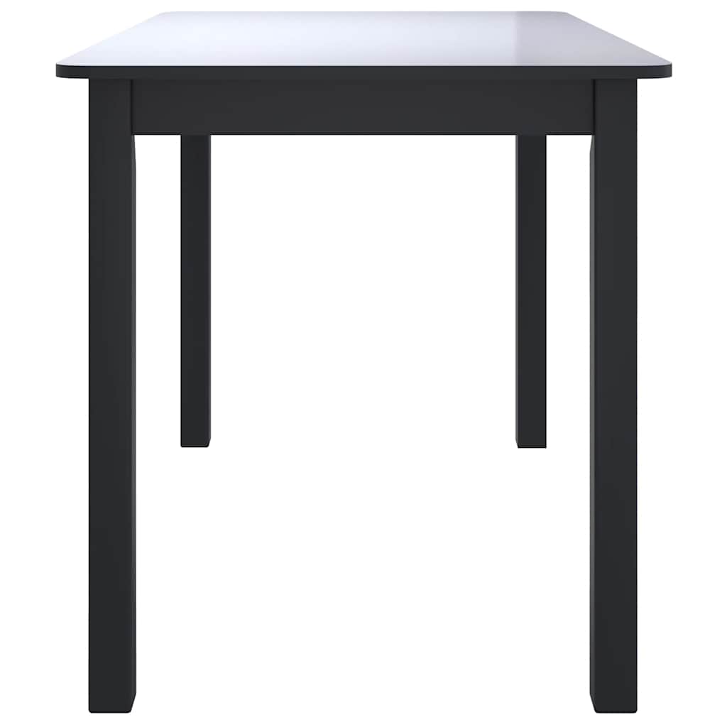 vidaXL Dining Table | Black | Solid rubber wood frame | 114x71x75 cm | Durable 4