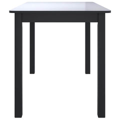 vidaXL Dining Table | Black | Solid rubber wood frame | 114x71x75 cm | Durable 4