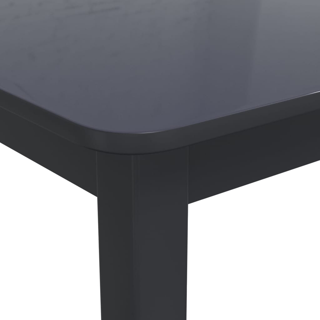 vidaXL Dining Table | Black | Solid rubber wood frame | 114x71x75 cm | Durable 5