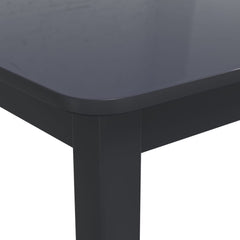 vidaXL Dining Table | Black | Solid rubber wood frame | 114x71x75 cm | Durable 5