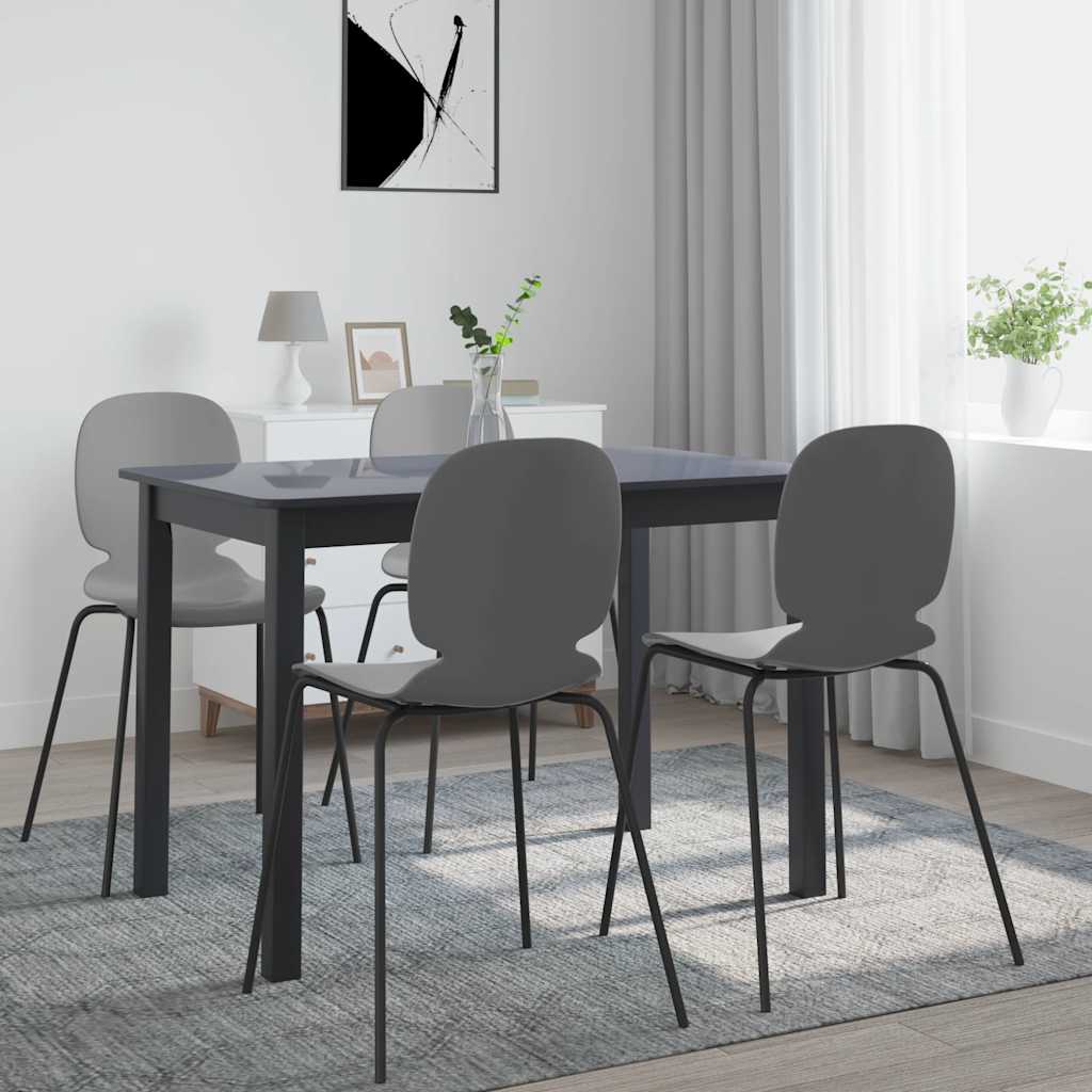 vidaXL Dining Table | Black | Solid rubber wood frame | 114x71x75 cm | Durable 1