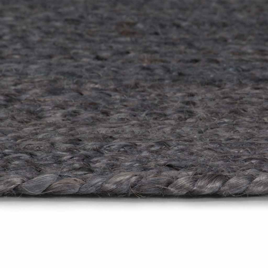 vidaXL Area Rug | Dark grey | Jute | 150 cm Diameter | Durable | Area Rug 3