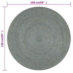 vidaXL Area Rug | Olive Green | Jute | 150 cm diameter | Durable | Area Rug 6