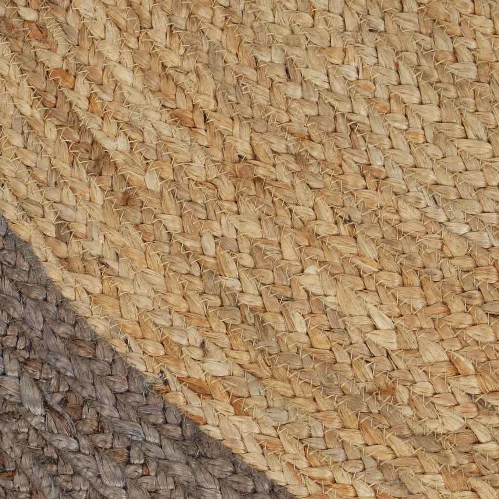 Handmade Rug Jute with Border Grey 150 cm