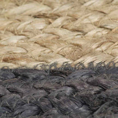Handmade Rug Jute with Border Dark Grey 120 cm