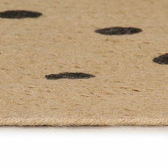 vidaXL Area Rug | Natural and black polka dot | Jute | 120 cm diameter | Durable 3