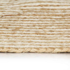 vidaXL Area Rug | Natural and white | 50% jute, 50% cotton | 120 cm diameter 3