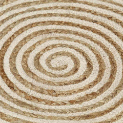 vidaXL Area Rug | Natural and white | 50% jute, 50% cotton | 120 cm diameter 4
