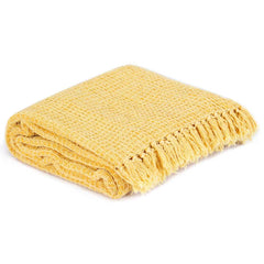 vidaXL Throw | Mustard Yellow | 100% Cotton | 160 x 210 cm | Throw | Rectangular 2