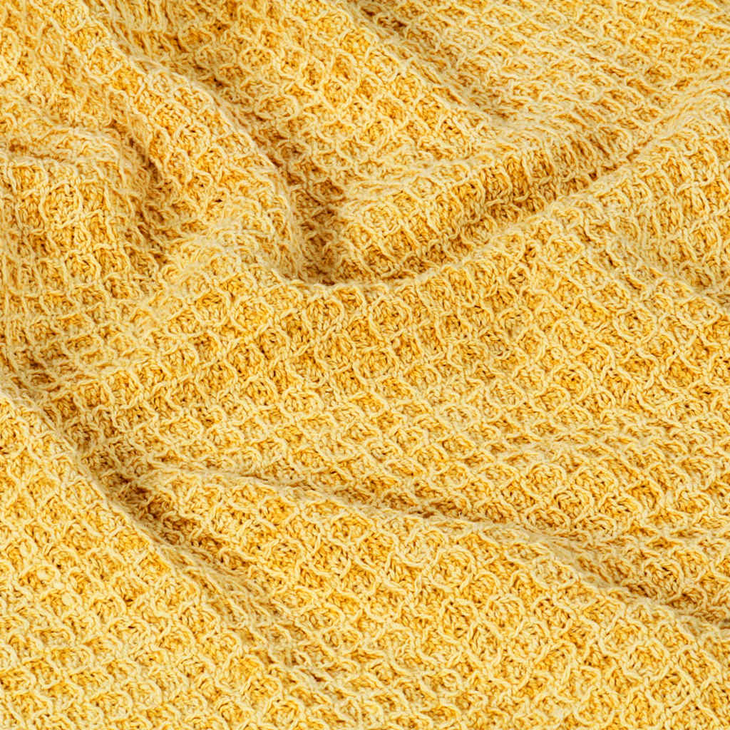 vidaXL Throw | Mustard Yellow | 100% Cotton | 160 x 210 cm | Throw | Rectangular 5