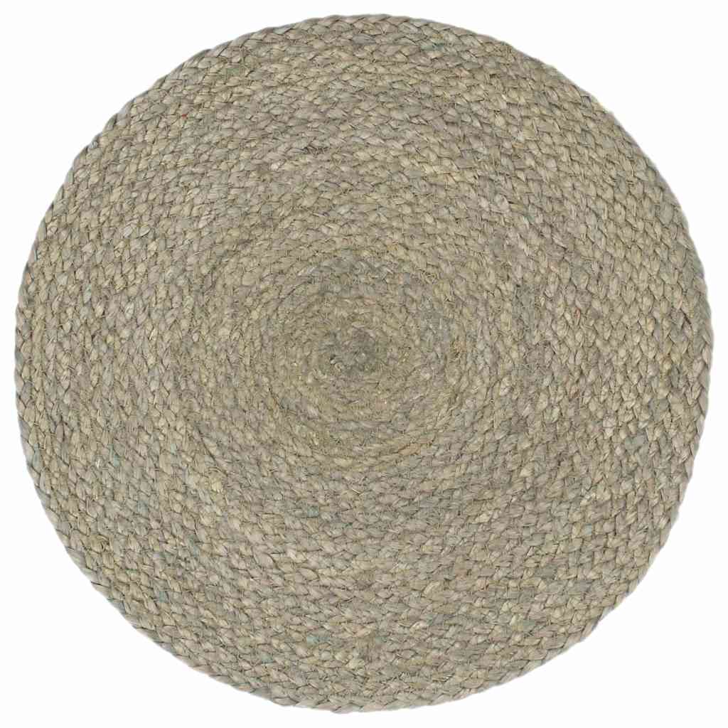 vidaXL Placemat | Set of 6 | Grey | Jute | 38 cm diameter | Non-slip | Placemat 2