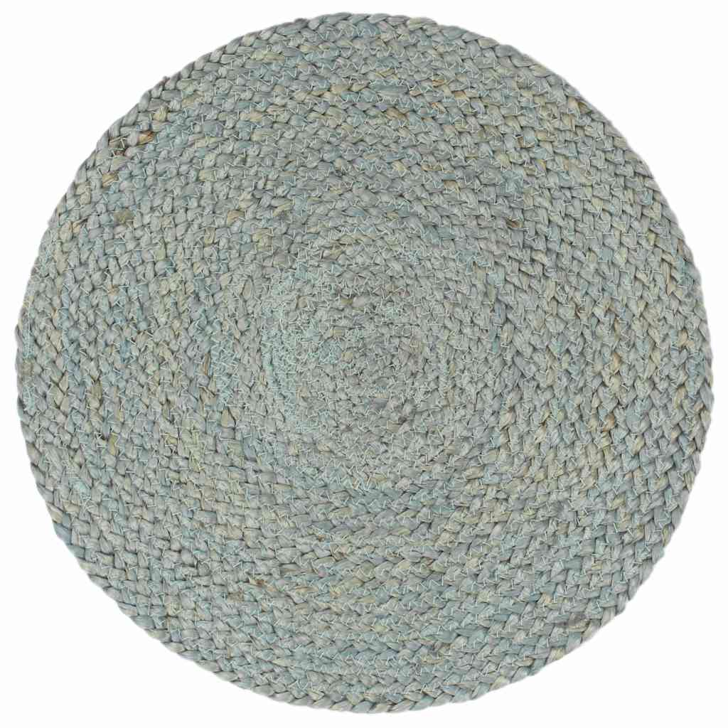 vidaXL Placemats 6 pcs Plain Olive Green 38 cm Round Jute 2