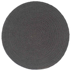 vidaXL Placemat | Set of 6 | Dark grey | 100% Cotton | 38 cm diameter | Non-slip 2