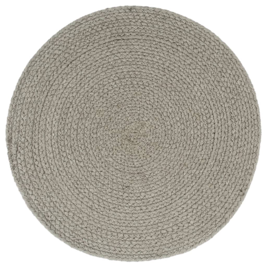 vidaXL Placemat | Set of 6 | Plain Grey | 100% Cotton | 38 cm diameter 2