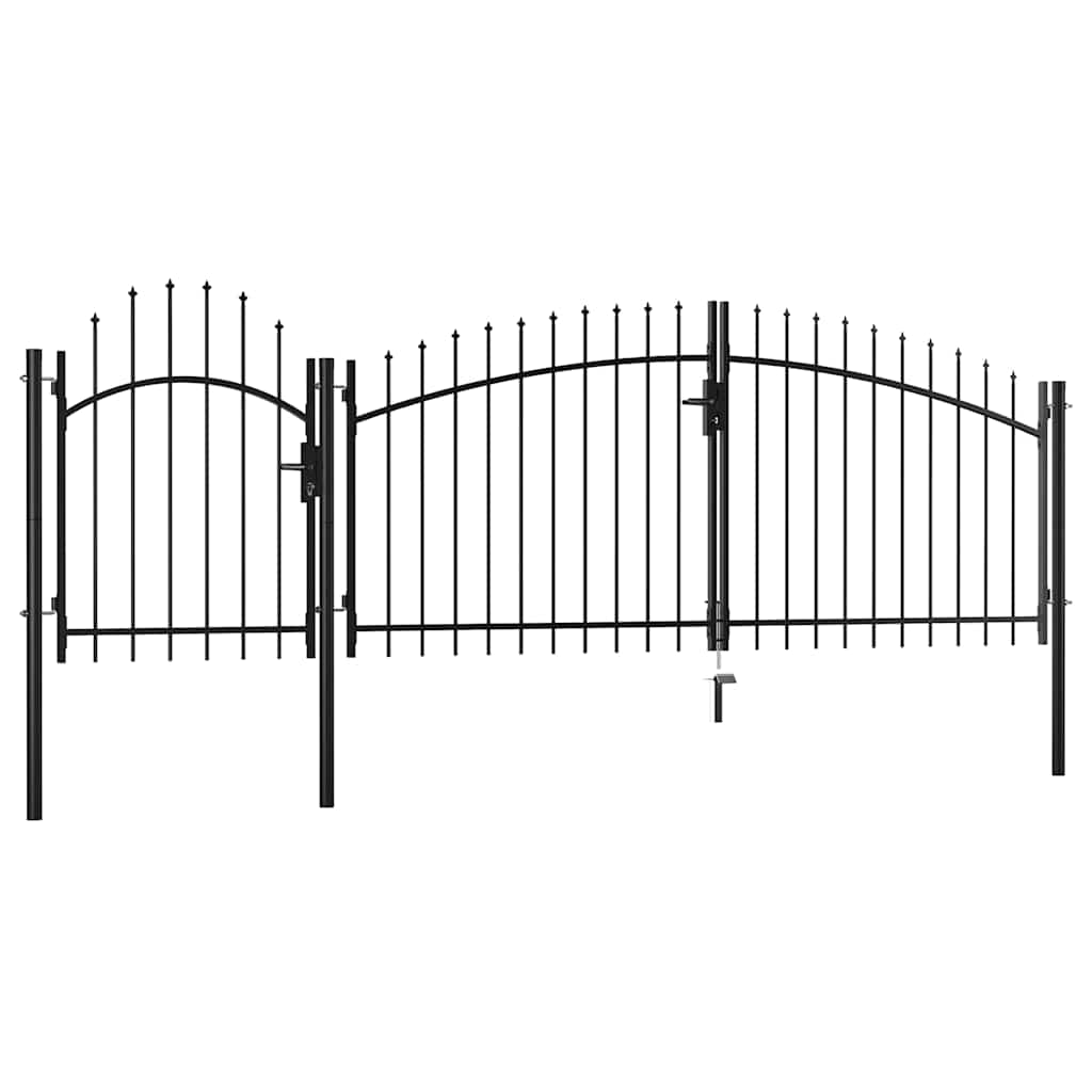 Garden Gate "Woerden" Steel 1x4 m Black 400 cm 100 cm