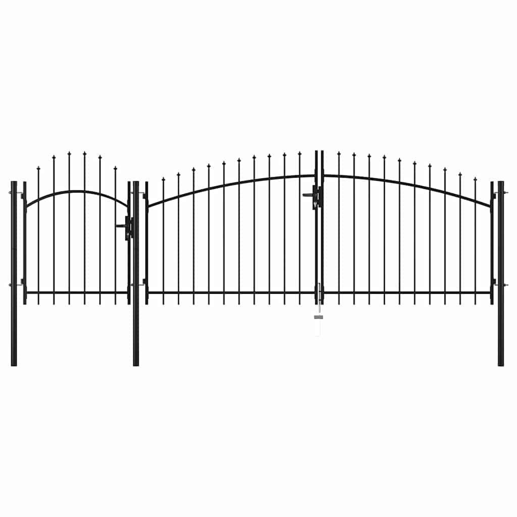 Garden Gate "Woerden" Steel 1x4 m Black 400 cm 100 cm