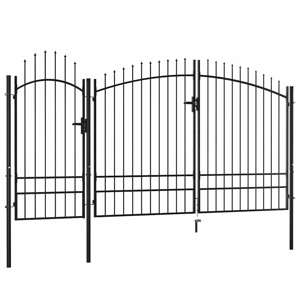 Garden Gate "Woerden" Steel 1x4 m Black 400 cm 200 cm