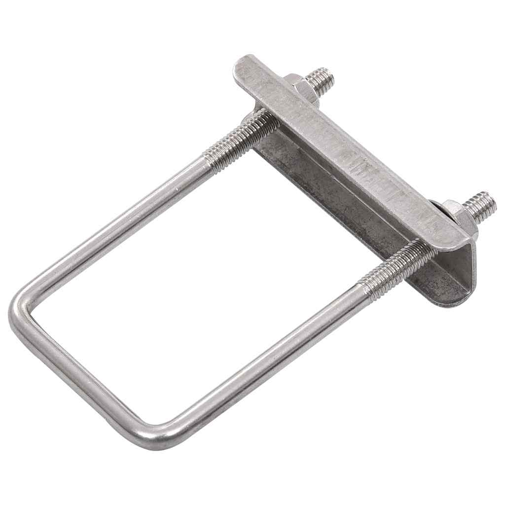 U Connector for Fence Post 60x40 mm 25 Sets Silver