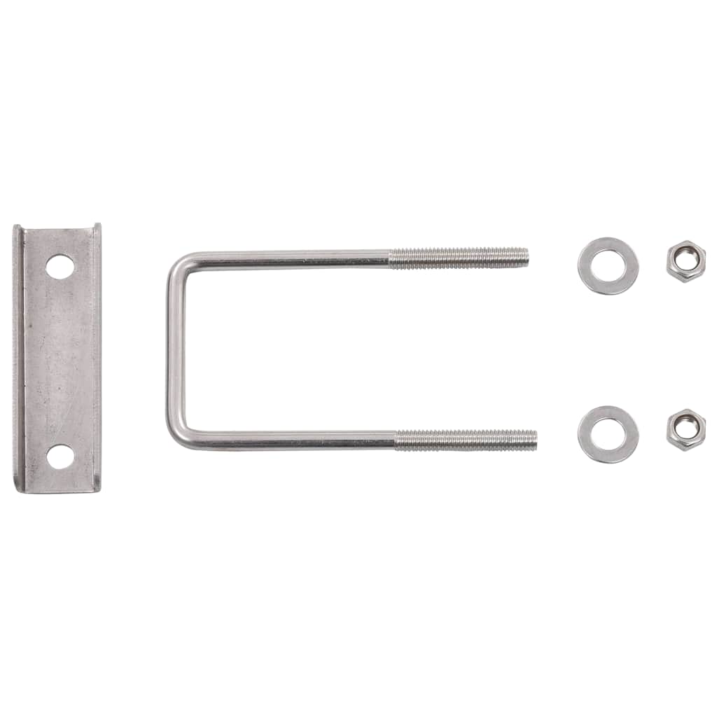 U Connector for Fence Post 60x40 mm 25 Sets Silver