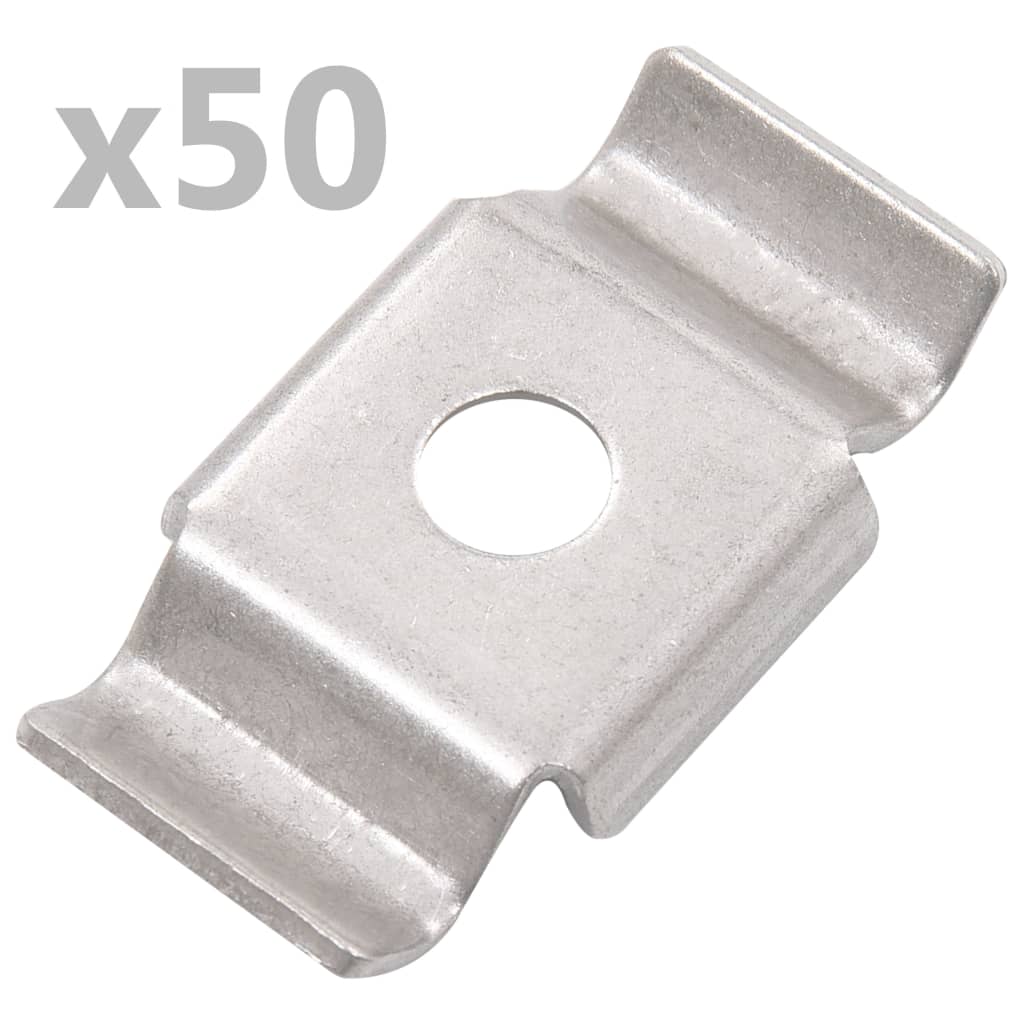 vidaXL Butterfly Fence Clips 50 pcs Stainless Steel 1
