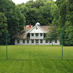 Wire Mesh Fence with Posts Steel 25x1 m Green 2 m 50 mm