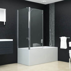 Bath Shower Screen 120 x 68 x 130 cm Black Transparent