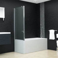 Bath Shower Screen 120 x 68 x 130 cm Black Transparent