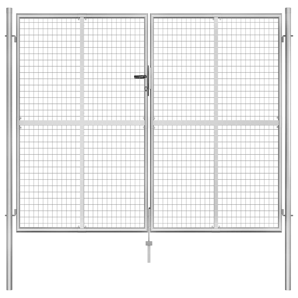 Garden Gate Galvanised Steel Silver 306 cm 200 cm