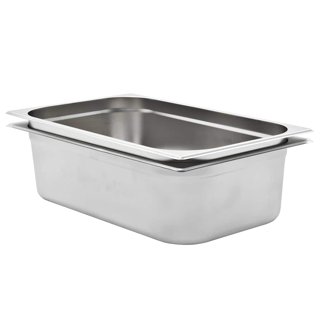 vidaXL Gastronorm Containers 2 pcs GN 1/1 150 mm Stainless Steel 1